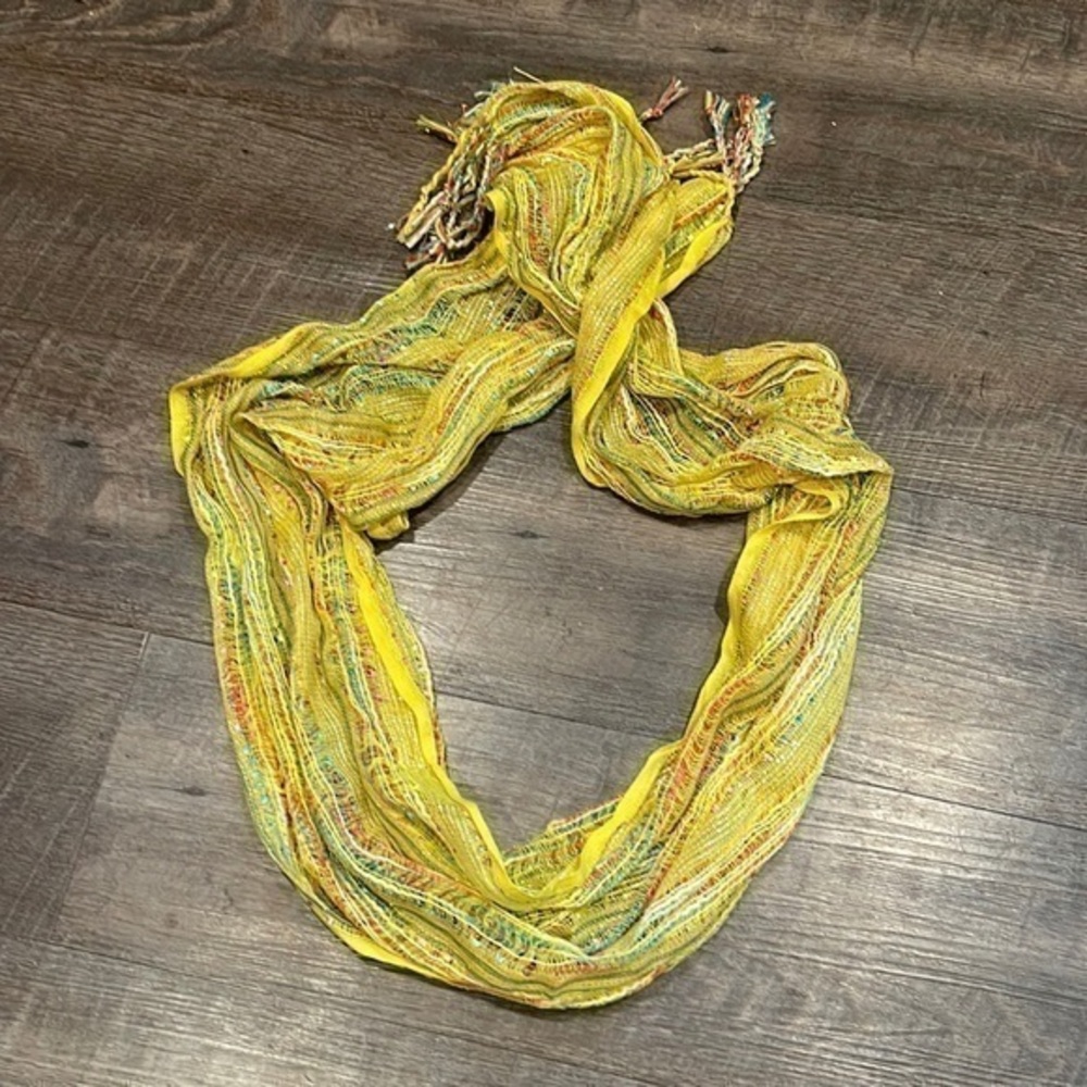 Yellow Shimmery colorful sash scarf
